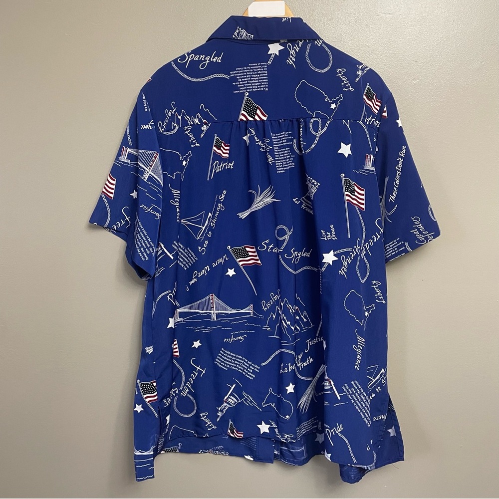 A Personal Touch 2X Button Down Shirt Top Leaves Print Short Sleeve Made USA - Picture 5 of 7